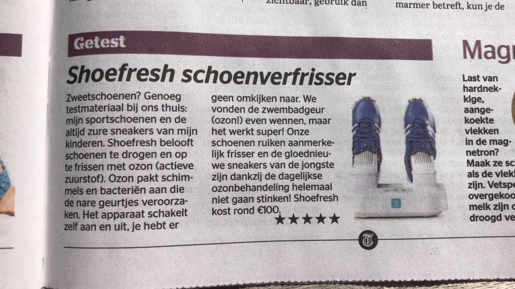 Shoefresh krijgt 5 sterren in De Telegraaf